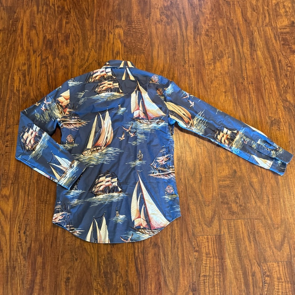 Polo by Ralph Lauren Nautical Print Oxford Classic Fit Small S - Picture 3 of 3